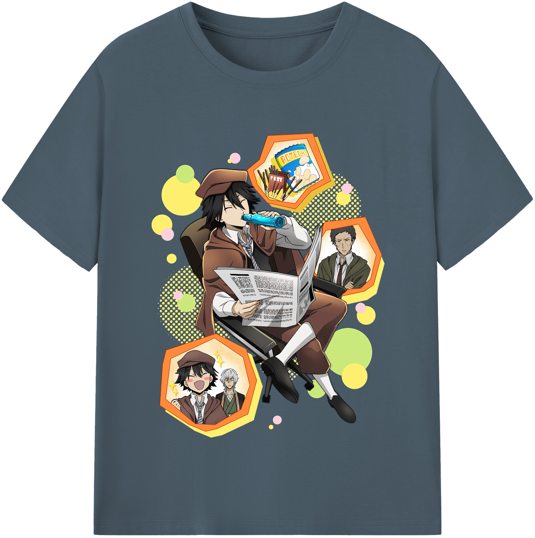 （画像用） 文豪ストレイドッグス Bungo Stray Dogs 綿100％半袖Tシャツ（フロントプリント）